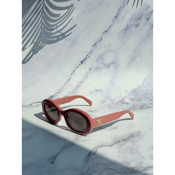 NEW Celine CL40194U Triomphe Dusty Pink Oval Sunglasses - Picture 8 of 9